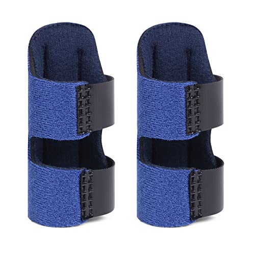 ACWOO Férula de Dedo, 2PCS Dedo Extensión Férula para Dedo en Gatillo, Soporte para Dedos con Ayuda de Aluminio Incorporada, Dedo Férula para Dedos Rotos, Tensos, Artritis, Tendinitis (Azul)