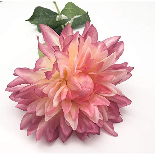 A&D Dahlia - Flor artificial en spray Dalia de color degradado de rosa, 66 cm