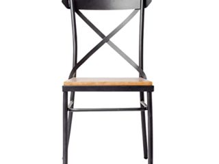 ADDECOR Sillas Comedor de Color Negro | Fabricada en Hierro y Madera Maciza | 85 x 40 x 46 cm | Modelo Nebraska | Ideal para Ambientes Tipo Loft | Silla Nórdica