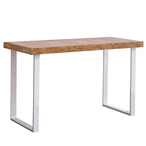Adec Group Natural, Mesa de Estudio, Escritorio o Despacho, Mesa de Oficina, Color Roble Salvaje y Blanco, Medidas: 120 cm (Largo) x 60 cm (Ancho) x 73 cm (Alto)