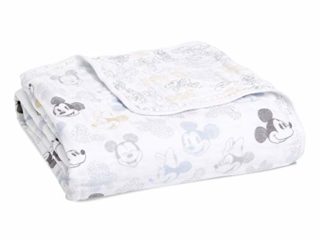 aden + anais Manta Dream Blanket 100% algodón muselina Disney Baby – Mickey Mouse + Minnie Mouse (120 x 120 cm)