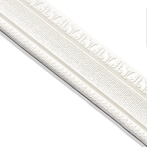 Adhesivo de pared autoadhesivo 3D PE, modelo blanco de 230 cm de largo, zócalo, se puede utilizar en la pared de la cocina