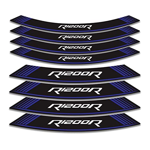 Adhesivos para Llantas para B-M-W R1200R R1200 R, 8 Uds, Tiras, Pegatinas para neumáticos de Rueda Interior de Motocicleta, Cinta para llanta, Pegatinas y calcomanías Decorativas para Motocicletas