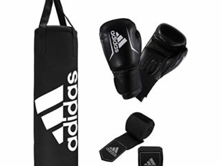 adidas Boxing Bag Set Juego de Caja, Negro/Blanco, 90 cm