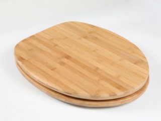 ADOB asiento de inodoro bambú oscuro naturaleza respetuoso con el medio ambiente, bisagras de acero inoxidable, ajuste universal, 33322