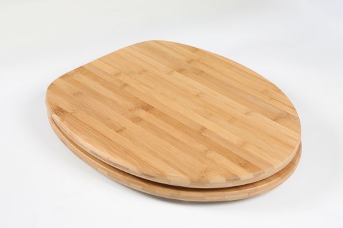ADOB asiento de inodoro bambú oscuro naturaleza respetuoso con el medio ambiente, bisagras de acero inoxidable, ajuste universal, 33322