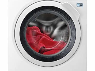 AEG L7WEE861 Lavasecadora de Libre Instalación, Carga Frontal, Lavadora 8 Kg, Secadora 6 Kg, 1600 rpm, Serie 7000, Motor Inverter, Programa Rápido, Panel LCD, Puerta XL Plateada, Blanca