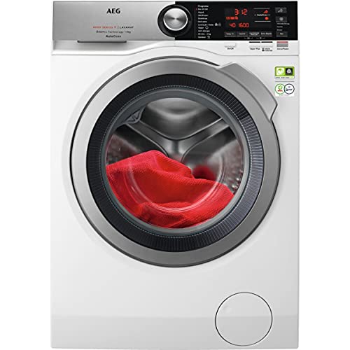 AEG L8FEC962Q Lavadora de Libre Instalación, Carga Frontal, 9 Kg, 1600 rpm, Serie 8000, AutoDose, Motor Inverter, Función Vapor, Programa Rápido, LCD, WiFi, Puerta XL Plateada, Blanca