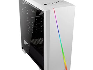 Aerocool Cyclon, Caja de Ordenador Para Pc (Semitorre, Atx, Panel Lateral Acrílico, Led Rgb en Panel Frontal, 13 Modos de Iluminación, Incluye Ventilador Trasero 12Cm, USB 3.0), Blanco