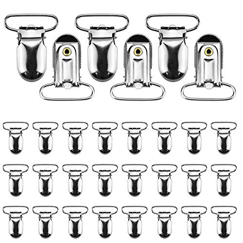 AFASOES 30 Pcs Pinza Chupetero Clip para Porta Chupete Clip de Chupete de Metal Pinzas para Tirantes Clips de Suspensión Clips de Babero Sujetadores de Chupete para Chupetes, Tirantes, Babero, Juguete
