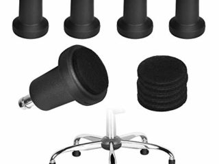 AFASOES 5 Pcs Patas Fijas para Silla de Oficina 11 cm Patas Silla Oficina Tope Rueda para Silla de Escritorio Sillas Gaming para Sustituir las Ruedas de Viejo + 5 Pcs Fieltro Autoadhesivas