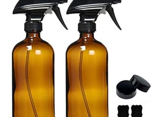 Afufu Pulverizador Cristal, Vaporizador Spray, Botella Pulverizador con Gatillo, Botes Spray Vacios para Aceites Esenciales, Limpieza, Plantas(2 x 500mL)