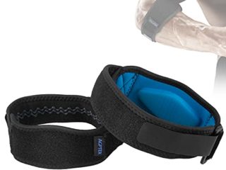 AGPTEK 2 x Cinta de Codo Tenista, Coderas de Golfista Ajustable y Antideslizante con Almohadilla EVA para Tenis, Golf, Levantamiento de Pesas, Cricket, Canotaje, Unisex
