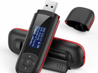 AGPTEK Portátil Reproductor MP3 8GB con USB Flash, Radio FM, Grabación de Voz, Memoria USB, Soporta Expansión hasta 64GB, NO Necesita Cable de Data, Negro