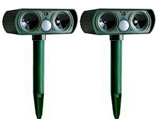 Ahuyentador De Gatos, Repelente De Animales Ultrasónico Solar Impermeable IPX4 para Gatos Ultrasónico Ahuyentador En El Jardín Ahuyentador Gatos Repelente Ultrasonico 2 Piezas