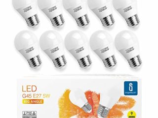 Aigostar -10 x Bombilla LED E27, Casquillo gordo 5W, Bajo consumo, 400lm, Luz calida 3000K, Ahorro de energía, no regulable - Caja de 10 unidades