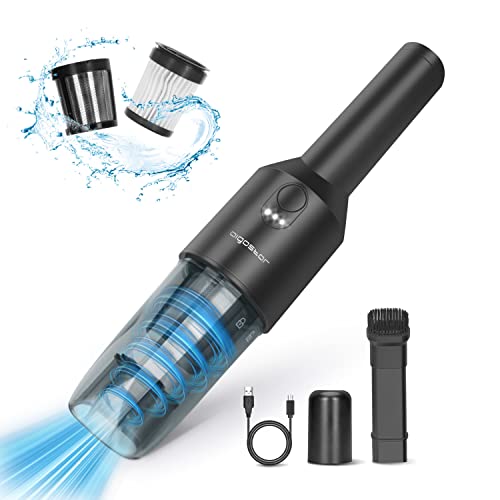 Aigostar Aspiradora de mano inalámbrica, 50W, cargador USB-C, ligera 500gr. Aspirador sin cable para coche potente, con gran capacidad de succión. Incluye una boquilla + cepillo, 2 en 1 - Keith