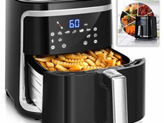 Aigostar Cube - Freidora de aire sin aceite 7L, 1900W, 7 funciones preestablecidas + mantener caliente, modo manual, panel LED táctil. Doble uso: con cesta o cajón. Sin BPA. Libro de recetas incluido