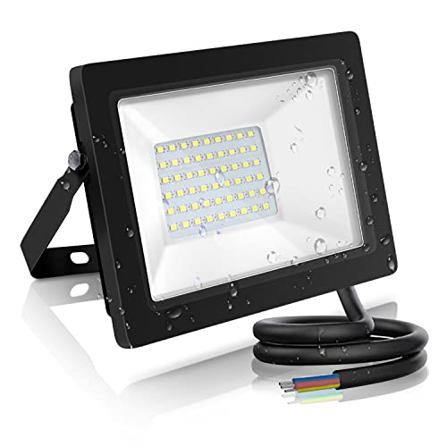 Aigostar - Focos Led Exterior 30W IP65, Luz Blanca Fría 6400K, 2700lm, Floodlight Led Foco Exterior Iluminación para Patio, Camino, Jardín, Almacén, Diseño estrecho en color Negro