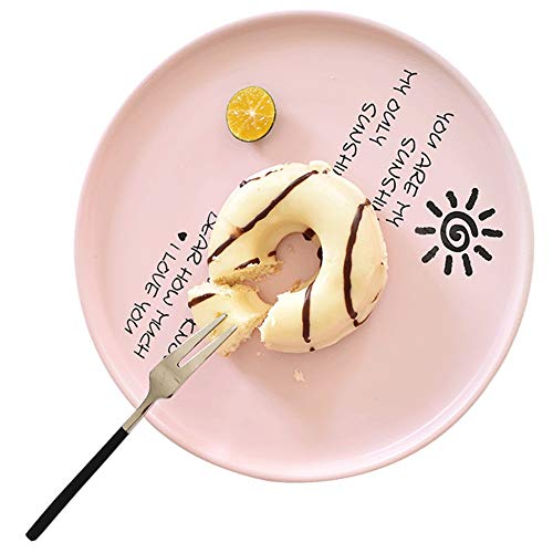 AINUO Platos Plato de Filete de Dibujos Animados Creativo Plato de cerámica Placa de Filete Occidental (Size : 10 Inches)