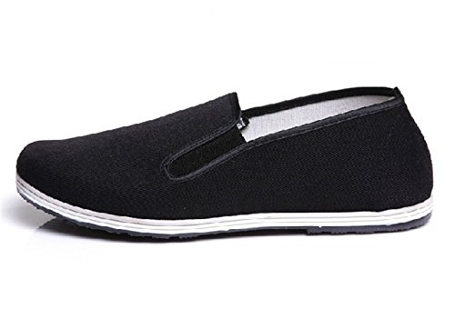 AioTio Zapatos Tradicionales Viejos Chinos de Pekín Kung Fu Tai Chi Zapatos Suela de Goma Unisexo Negro (255mm 41EU)