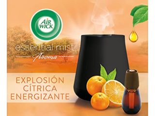 Air Wick Essential Mist - Aparato y recambio de ambientador difusor, esencia para casa con aroma a Explosión Cítrica, pack de 1 aparato y 1 recambio