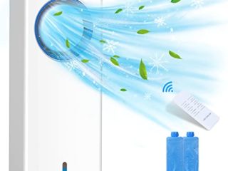 Aire Acondicionado Móvil, Climatizador Evaporativo Portátil Potente Silencioso, 4 en 1 Enfriador de Aire Grande, 3 Modos y 3 Velocidades de Viento, Humidificador, Ventilador