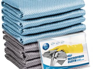 Airlab 8X Paños de Microfibra sin Rayas, Nano Paños de Limpieza de Escamas de Pescado para Automóviles, Ventanas, Vidrios, Cocina, Espejos, Grifos, Baño, Especial, Microfibra para Cristales 30 x 40 cm