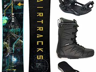 AIRTRACKS Snowboard Set - Tabla Data Wide 164 - Fijaciones Master - Softboots Star Black 45 - SB Bag