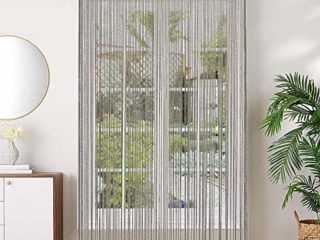 AIZESI 2 paneles de cortina de cuerda, 90 x 200 cm, cortinas para puerta, cortinas para divisores de habitación, decoración para el hogar, boda