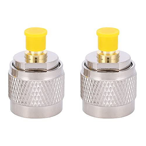 Akozon Tipo N Macho a SMA Hembra 2 Piezas Conector Tipo n Hembra Conector RF Adaptador coaxial Convertidor de Prueba 50Ω Frecuencia: 0-6GHz