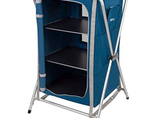 Aktive 52855 - Armario plegable cocina camping, jardín, mueble plegable cocina aluminio, mueble portátil ligero, 60x51.5x98 cm, color azul marino