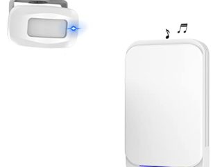 Aktivstar Sensor de Movimiento con Sonido Alarma para entradas/Sensor de Movimiento para Casa y Comercios,Timbre Inalámbrico para Puerta,Alarma de Seguridad,Detector de Presencia Portátil,（Blanco）