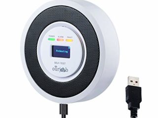 Alarma de Gas, Detector de Gas LPG/Natural/Ciudad, Alimentado por USB Sensor De Fugas De Gas Combustible Butano/Propano/Metano, con Advertencia de Sonido y Pantalla Digital (Blanco, Batería Incluida)