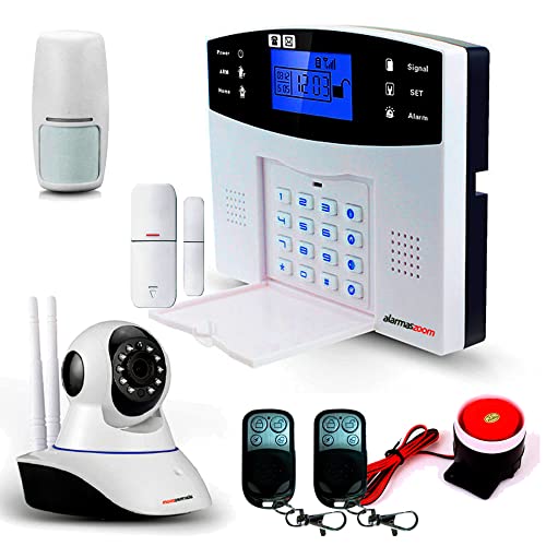 Alarma Hogar AZ017-2 gsm Castellano sin cuotas para casa. Facil instalación. Asistencia telefónica en Castellano. App con Control Remoto SMS. Facil configuración. Protección y Seguridad hogar (Kit 5)