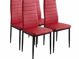 Albatros 2704 Milano Set de 4 sillas de Comedor, Rojo