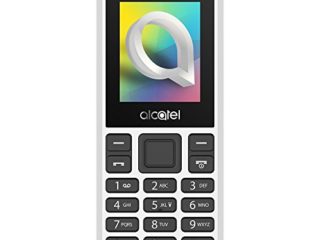 Alcatel 1066D - Telefono móvil de fácil uso, Pantalla de 1.8” QQVGA, 2G, cámara trasera CIF, 4MB de RAM, 4MB de ROM, batería 400mAh (Blanco)