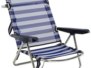 Alco 607ALF-0056 - Silla playa aluminio fibreline, con asa, Azul/Blanco, 720 x 650 x 150 mm, 1 unidad