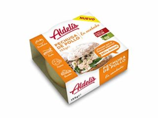 Aldelís Pechuga de Pollo en Escabeche Healthy Canned Chicken Breast in Oil and Vinegar Ready to Eat ideal for Salad and Sandwich. 26% Protein, 98% Fat Free Low Sugar Food - Pack 12x155gr