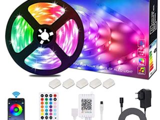 ALED LIGHT Tiras LED 5050 RGB 5m de Longitud 12V Multicolor Control Remoto de 44 Botones y Fuente de Alimentación