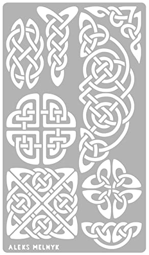Aleks Melnyk # 37.2 - Plantilla para pintar, metal, diseño de nudo celta, diseño irlandés, 1 plantilla para pintura, pirografía, talla de madera, acolchado, escandinavo, símbolo de vikingo