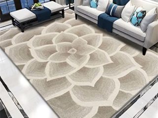 Alfombra antiacaros Salon Beis Alfombra Salón Beige Simple Grande Floral Moderna Alfombra Durable alfombras de habitacion Grande 200X300CM Alfombra Impermeable Infantil 6ft 6.7''X9ft 10.1''