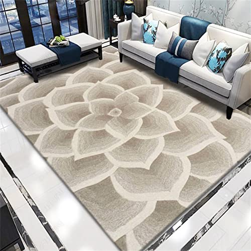 Alfombra antiacaros Salon Beis Alfombra Salón Beige Simple Grande Floral Moderna Alfombra Durable alfombras de habitacion Grande 200X300CM Alfombra Impermeable Infantil 6ft 6.7''X9ft 10.1''