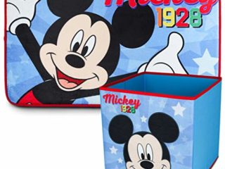 Alfombra Infantil y Caja Juguetes Plegable, Pack Mickey Mouse – Decoracion Habitacion Infantil con Alfombra Dormitorio y Organizador Juguetes Infantil | Caja Guarda Juguetes Niños Mickey Mouse