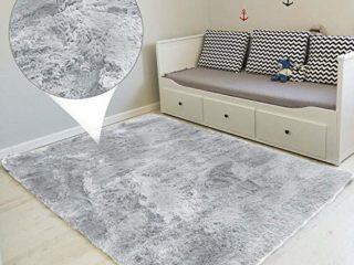 Alfombra Pelo Largo 160 x 230 cm - Alfombras Salon Modernas Comedor Alfombra Grande pie de Cama 1. Gris