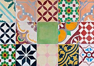 Alfombra VINILICA Estampada Vinilo DE PVC FÁCIL Limpieza Antideslizante Acolchada BALDOSA HIDRÁULICA Multicolor (40x60cm)