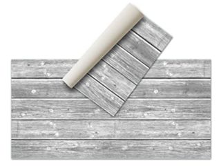 Alfombra Vinílica Madera - Distintos Diseños - Alfombra Cocina-Alfombra Salón Comedor Antideslizante - Alfombra Dormitorio - Esponjosa y Suelo PVC (80 X 40 CM, Madera-Gris)