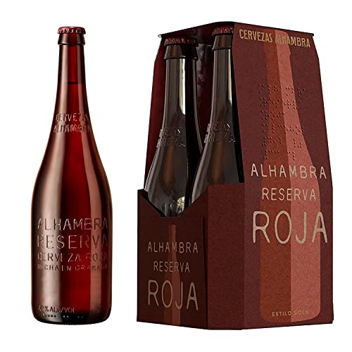 Alhambra Reserva Roja Cerveza Bock Lager - Pack de 4 Botellas x 33cl - 7,2 % Volumen de Alcohol