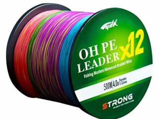Alivisa PE Trenzado 12 Hebras 500m Alambre de Pesca Blanco Fuerte SuperlíNea LíNeas de Pesca Flexibles (Multicolor, 500m -0.16 mm-33.1 lb-15 kg)