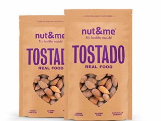 Almendras Tostadas Sin Sal nut&me | Sin Gluten - sin aditivos | Frutos secos saludables | Proteina vegana | Pack 2x250 gramos